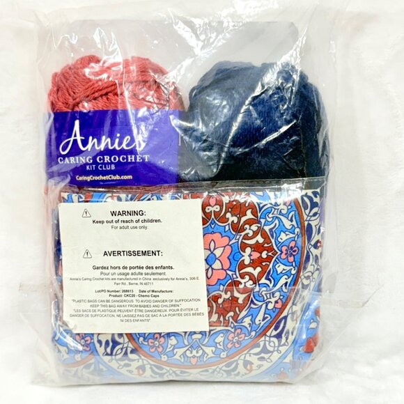 Annie's Caring Crochet Fashion Chemo Caps Kit With Yarn & Scarf - New - Picture 3 of 5